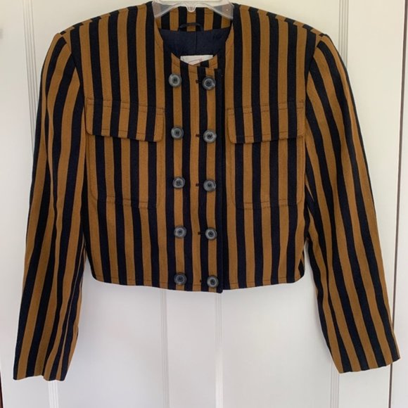 Mondi Jackets & Blazers - VTG Mondi Striped Cropped Wool Blazer Jacket